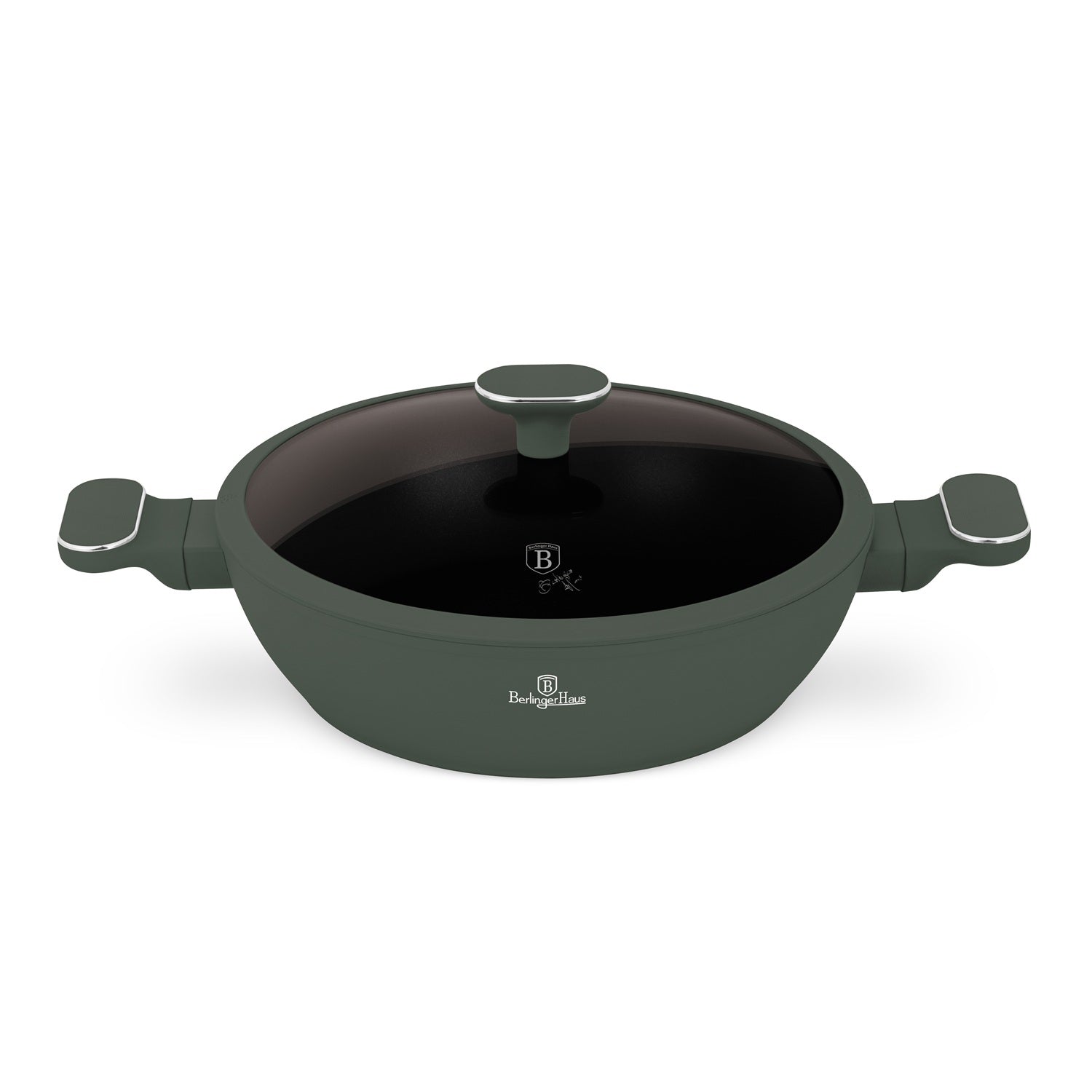 Berlinger Haus 28cm Titan Pro Non-Stick Coating Shallow Pot - Matt Green