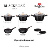 Berlinger Haus 10-Piece Marble Coating Cookware Set - Black Rose