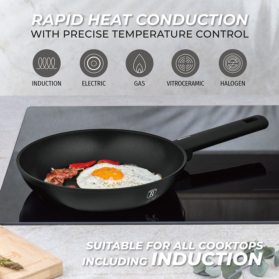 Berlinger Haus 24cm Titan Pro Non-Stick Coating Frypan – Matte Black