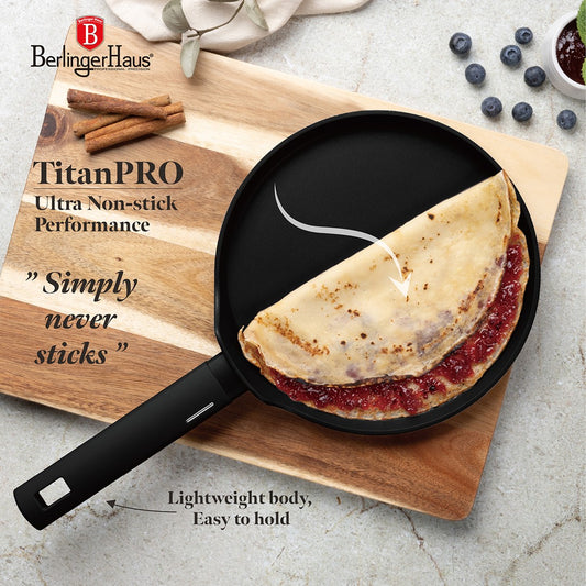 Berlinger Haus 25cm Titan Pro Non-Stick Pancake Pan - Matte Black