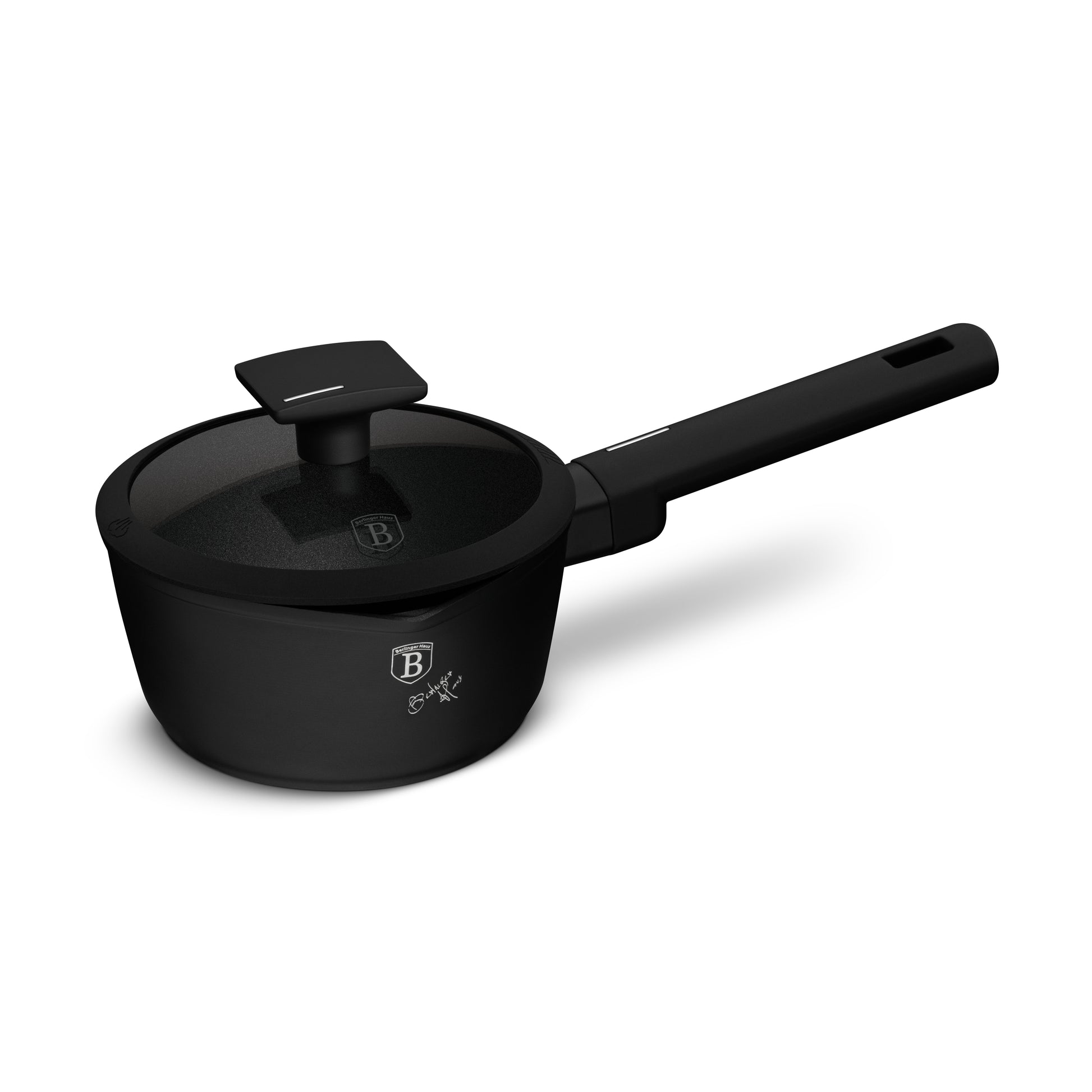 Berlinger Haus 16cm Titan Pro Non-Stick Coating Saucepan with Lid – Matte Black