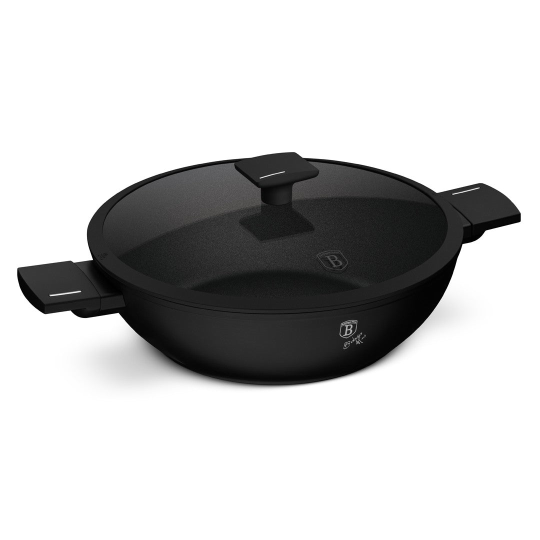 Berlinger Haus 30cm Titan Pro Non-Stick Wok with Lid - Matte Black