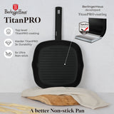 Berlinger Haus 28cm Titan Pro Non-Stick Coating Grill Pan – Matte Black