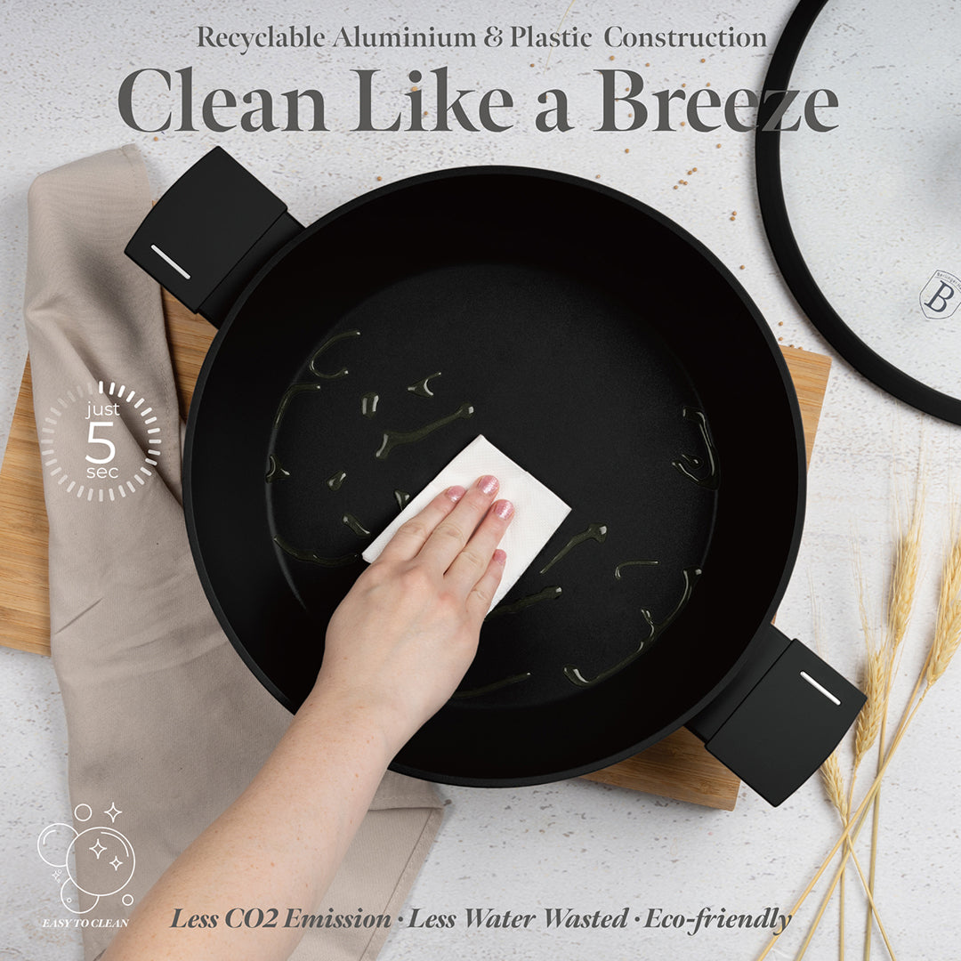 Berlinger Haus 30cm Titan Pro Non-Stick Coating Shallow Pot - Matte Black