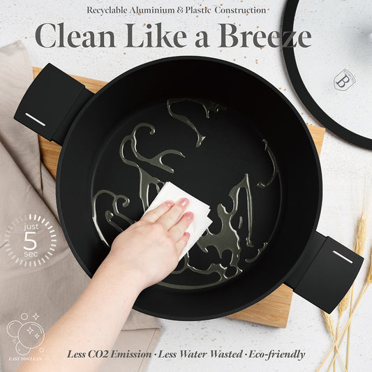 Berlinger Haus 28cm Titan Pro Non-Stick Coating Casserole – Matte Black Collection