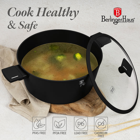Berlinger Haus 30cm Titan Pro Non-Stick Coating Casserole – Matte Black