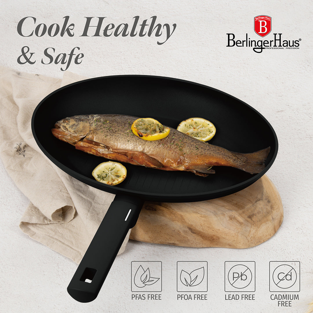 Berlinger Haus 35cm Titan Pro Non-Stick Fish Pan - Matte Black