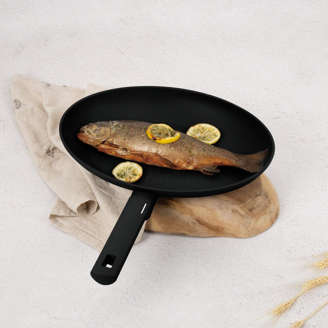 Berlinger Haus 35cm Titan Pro Non-Stick Fish Pan - Matte Black