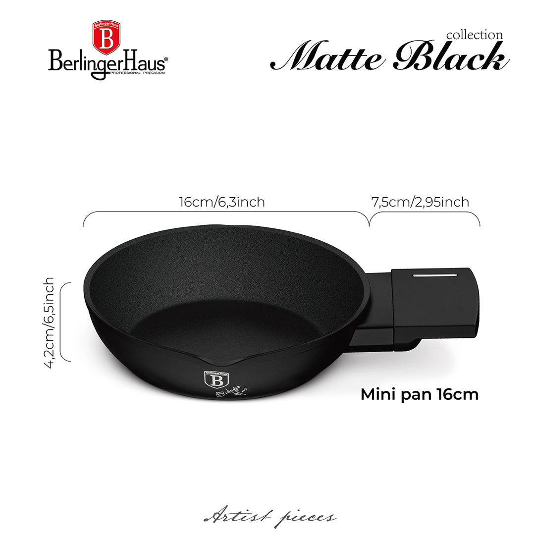 Berlinger Haus 16cm Titan Pro Non-Stick Coating Egg Pan - Matt Black