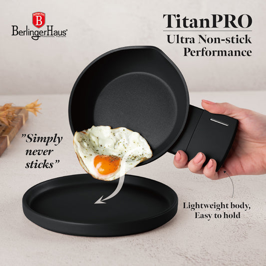 Berlinger Haus 16cm Titan Pro Non-Stick Coating Egg Pan - Matt Black