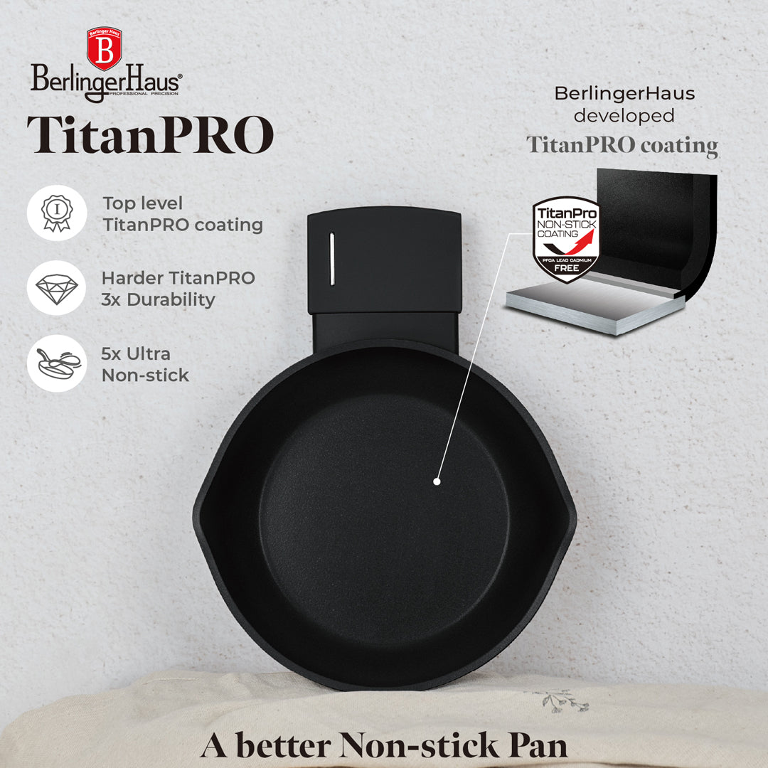 Berlinger Haus 16cm Titan Pro Non-Stick Coating Egg Pan - Matt Black