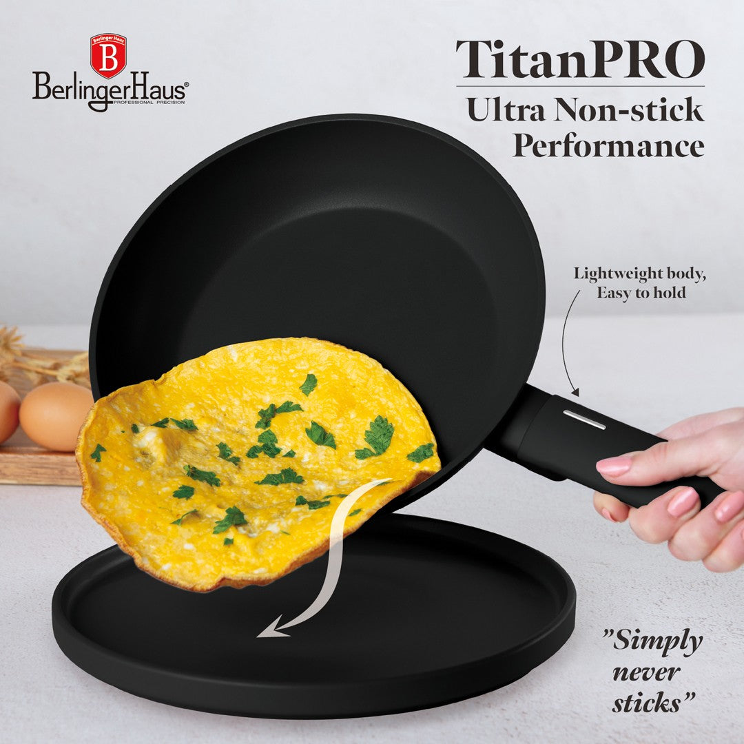 Berlinger Haus 3-Piece Titan Pro Non-Stick Frypan Set - Matte Black