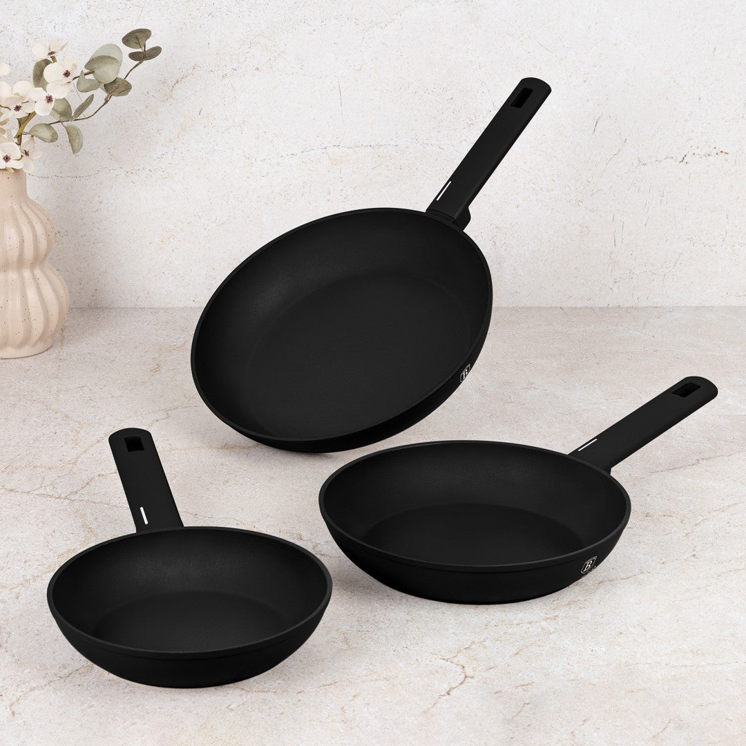 Berlinger Haus 3-Piece Titan Pro Non-Stick Frypan Set - Matte Black