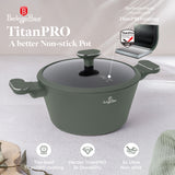 Berlinger Haus 24cm Titan Pro Non-Stick Coating Casserole - Matt Green