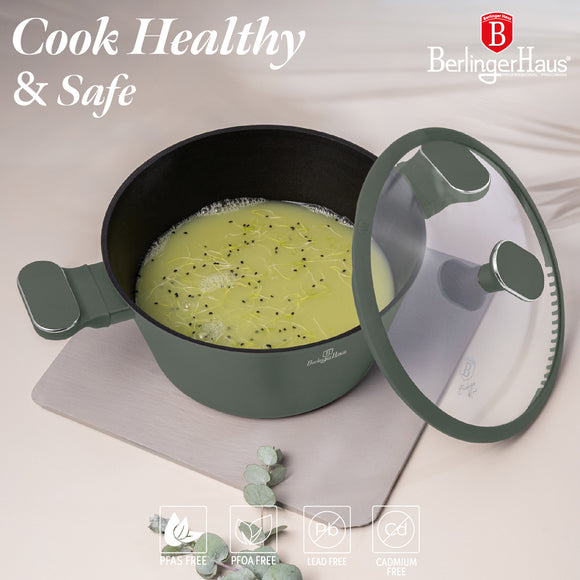 Berlinger Haus 24cm Titan Pro Non-Stick Coating Casserole - Matt Green