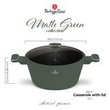 Berlinger Haus 28cm Titan Pro Non-Stick Coating Casserole - Matt Green