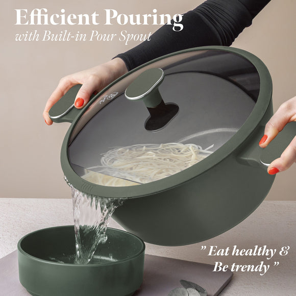Berlinger Haus 28cm Titan Pro Non-Stick Coating Casserole - Matt Green