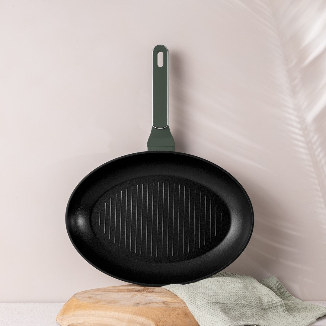 Berlinger Haus 35cm Titan Pro Non-Stick Fish Pan - Matte Green
