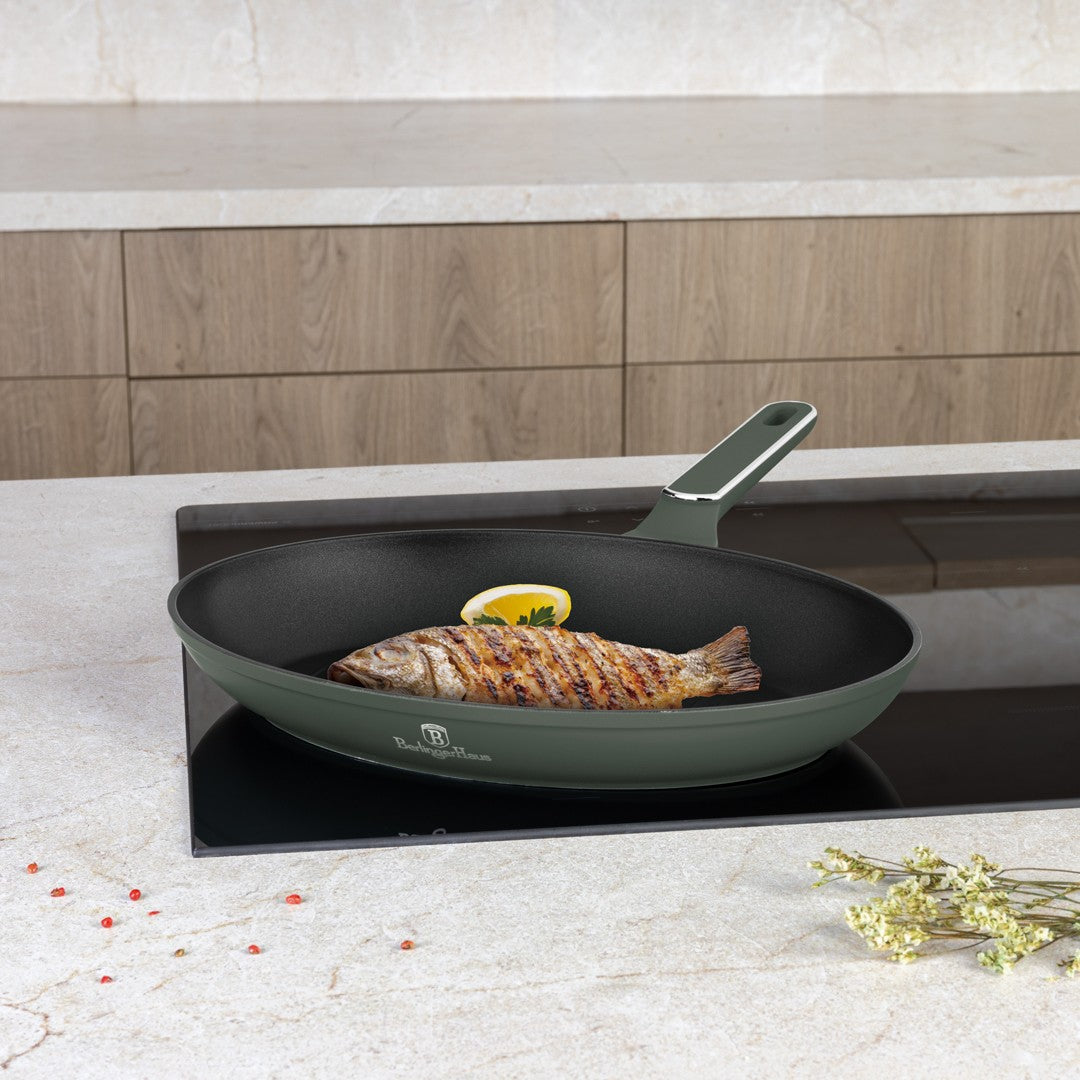 Berlinger Haus 35cm Titan Pro Non-Stick Fish Pan - Matte Green
