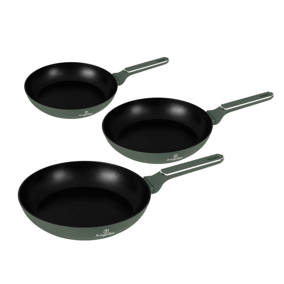 Berlinger Haus 3-Piece Titan Pro Non-Stick Coating Frypan Set - Matt Green