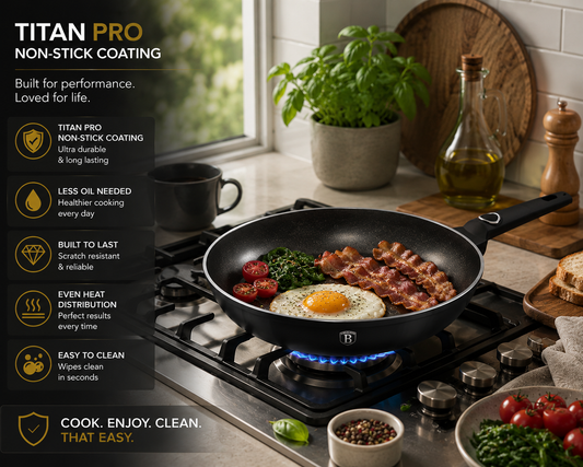 Berlinger Haus 28cm Titan Pro Non Stick Frypan - Black Vantage