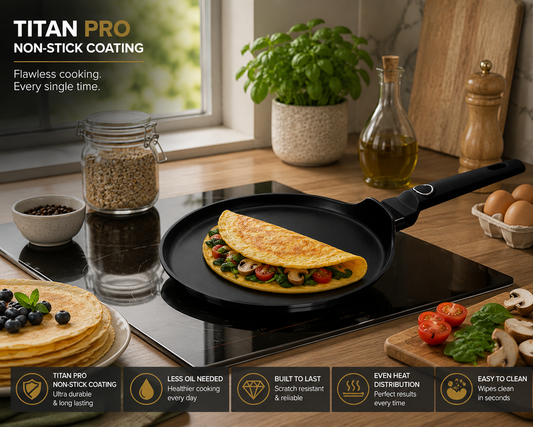 Berlinger Haus 25cm Titan Pro Non-Stick Pancake Pan - Black Vantage