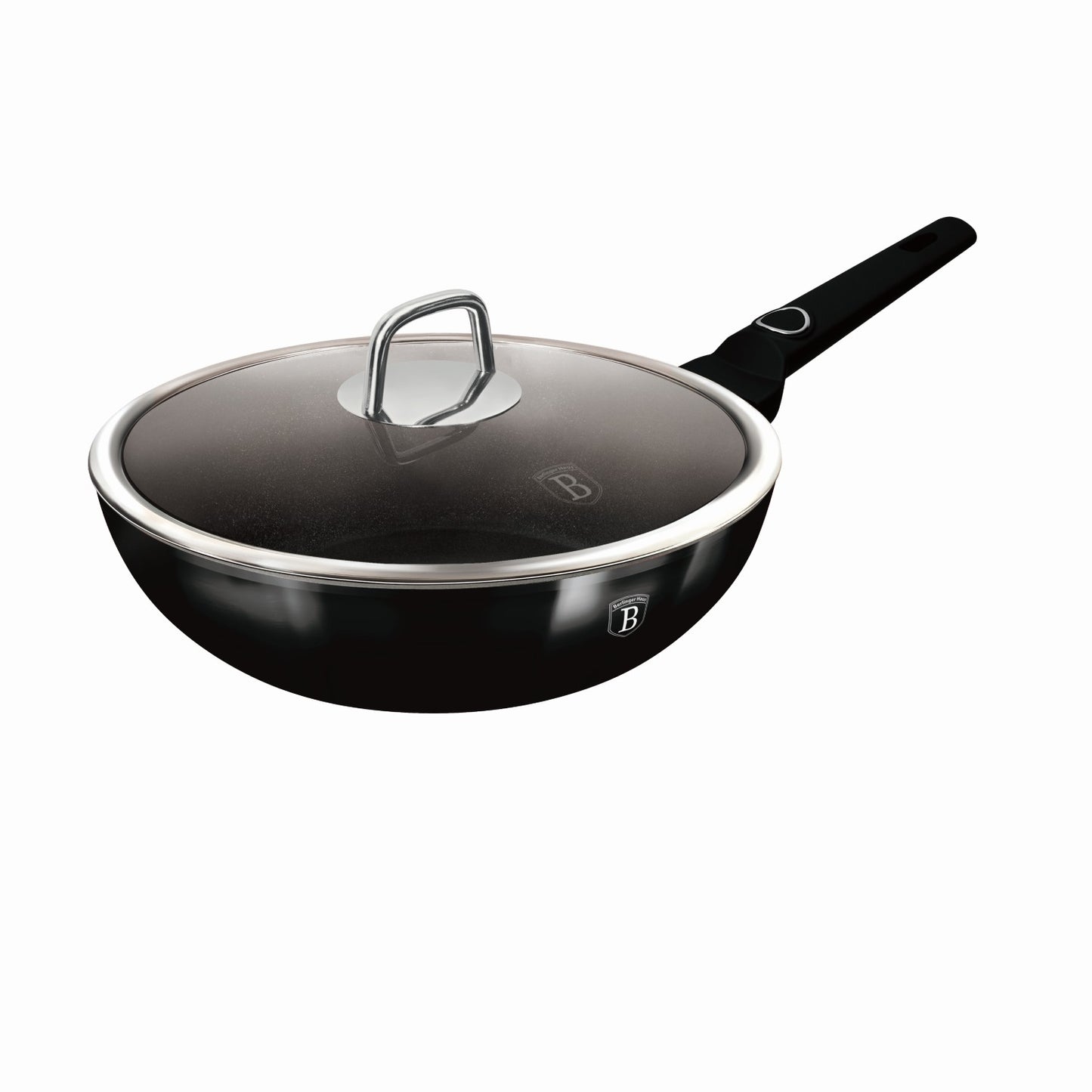 Berlinger Haus 28cm Titan Pro Non-Stick Wok with Lid - Black Vantage