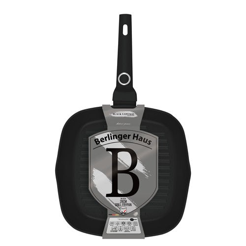 Berlinger Haus 28cm Titan Pro Non-Stick Grill Pan - Black Vantage