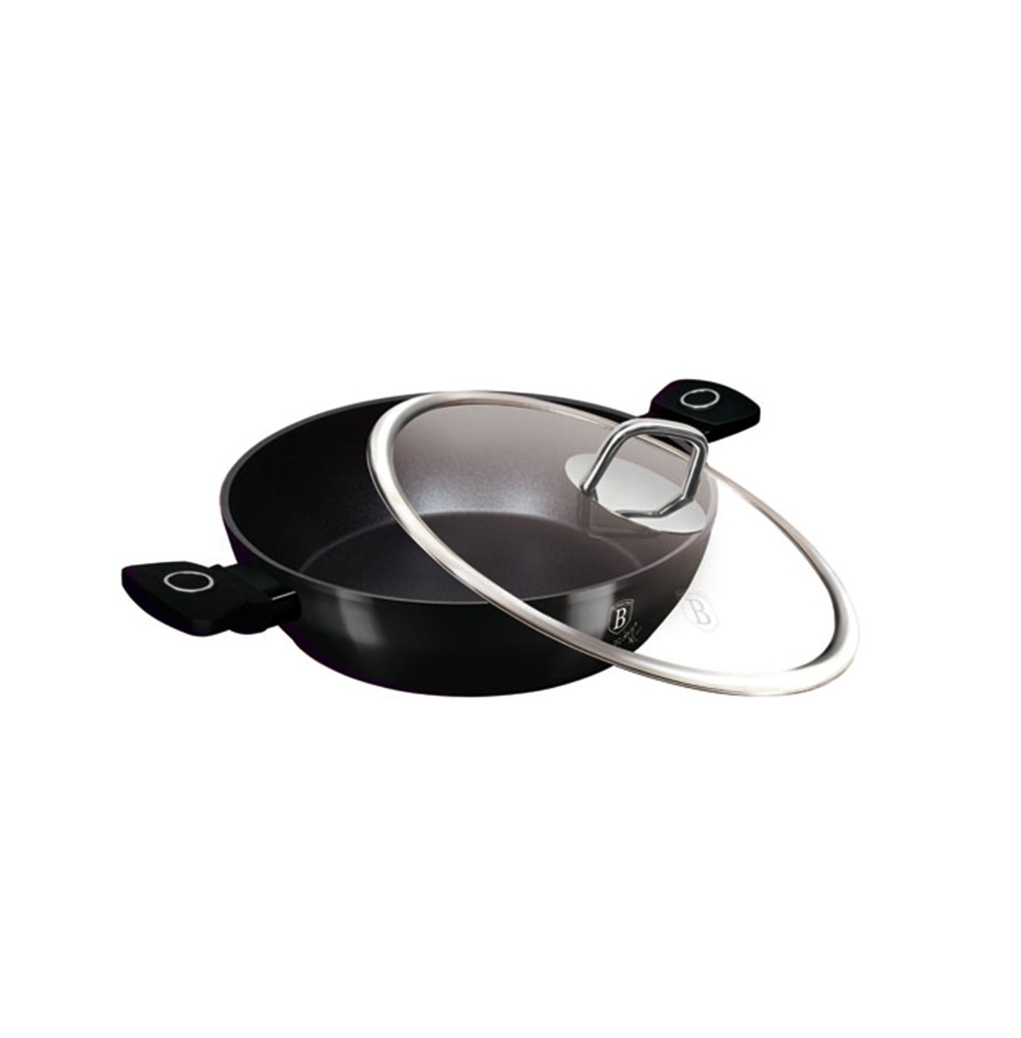 Berlinger Haus 28cm Titan Pro Non-Stock Shallow Pot - Black Vantage