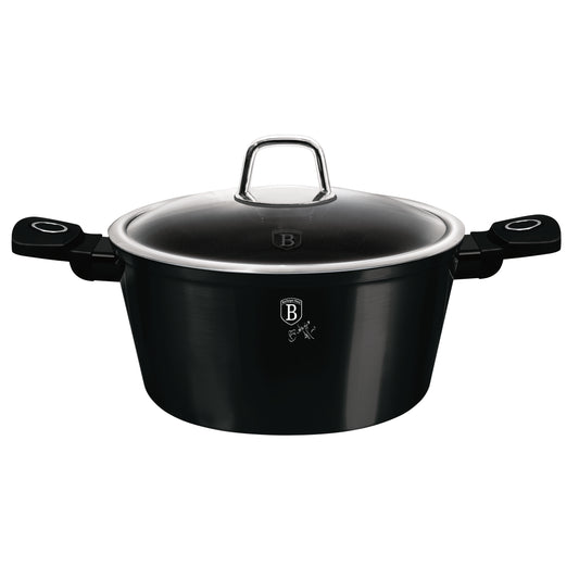 Berlinger Haus 24cm Titan Pro Non-Stick Casserole with Lid - Black Vantage