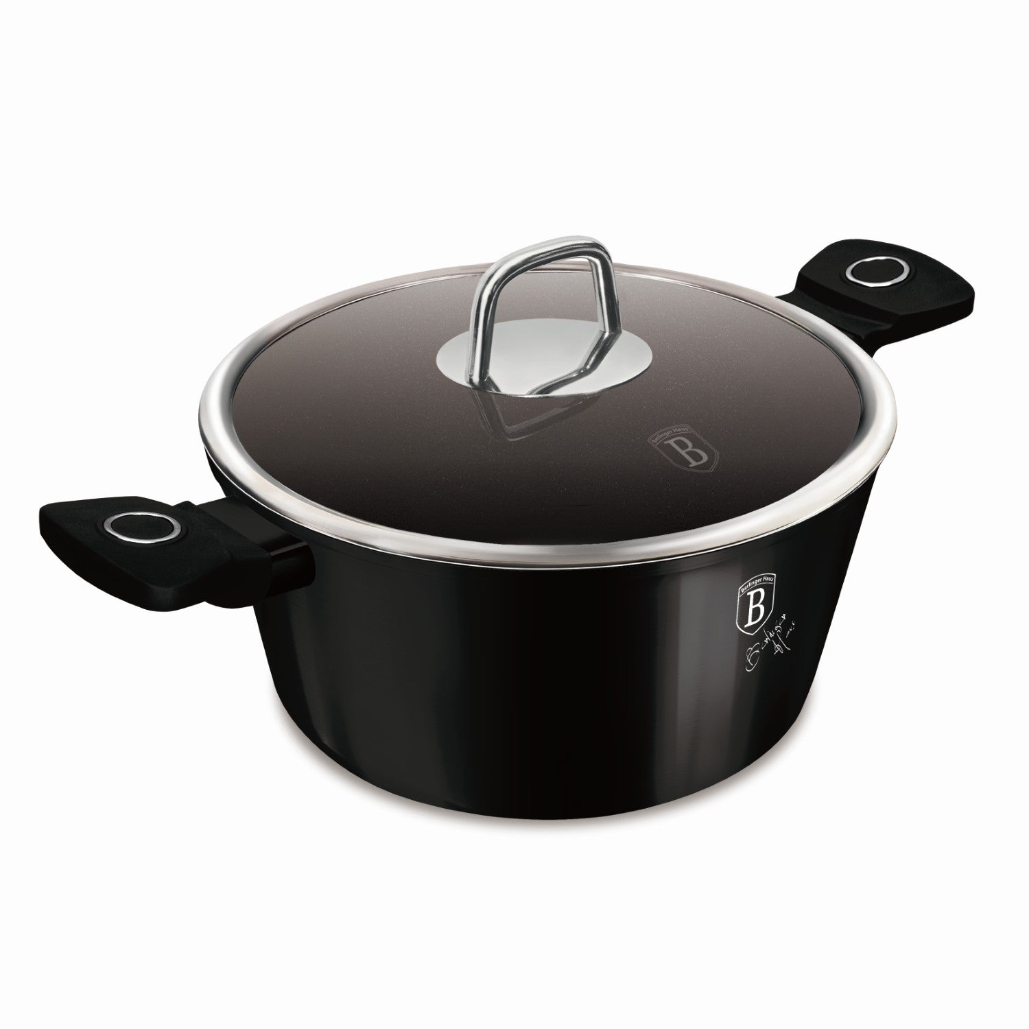 Berlinger Haus 28cm Titan Pro Non-Stick Casserole with Lid - Black Vantage