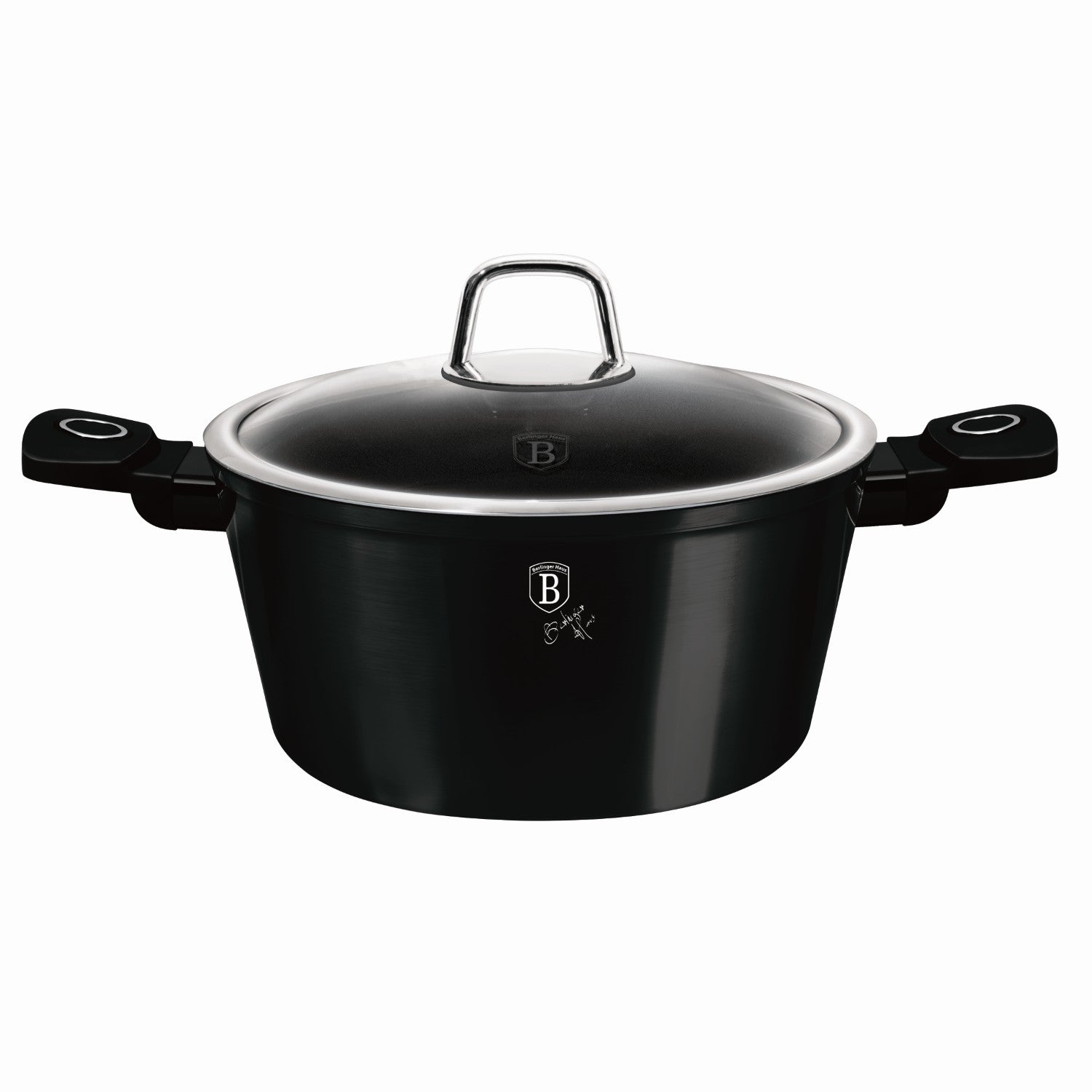 Berlinger Haus 28cm Titan Pro Non-Stick Casserole with Lid - Black Vantage