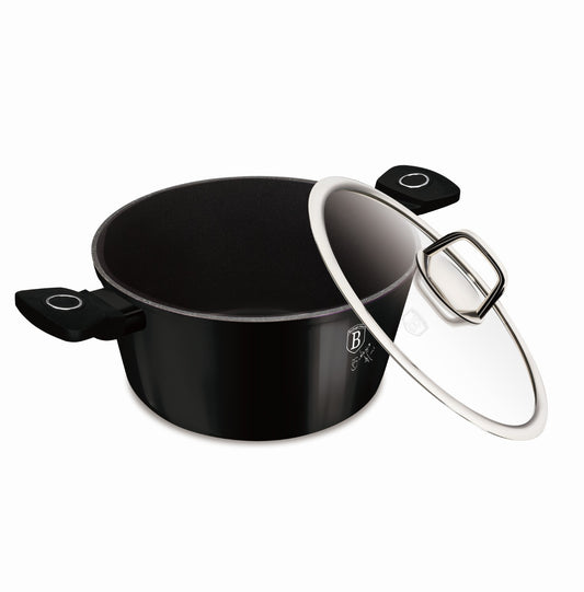 Berlinger Haus 28cm Titan Pro Non-Stick Casserole with Lid - Black Vantage