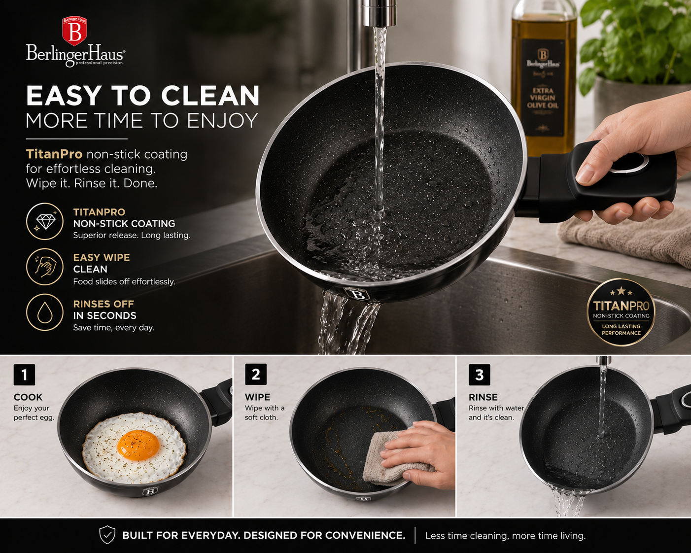 Berlinger Haus 16cm Egg Frypan - Black Vantage
