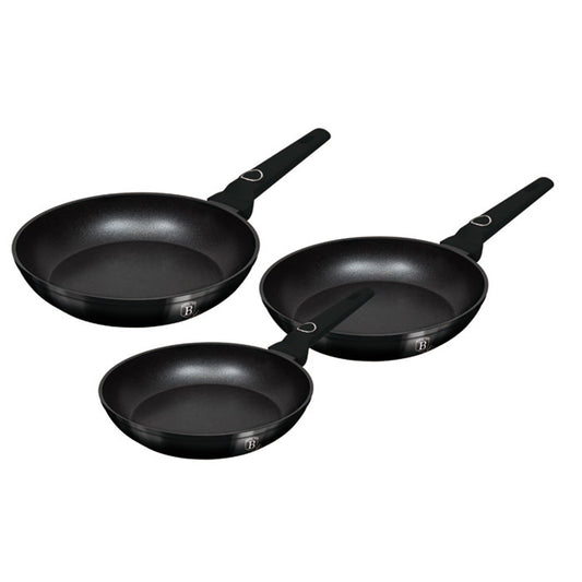 Berlinger Haus 3pcs Titan Pro Non-Stick Frypan Set - Black Vantage