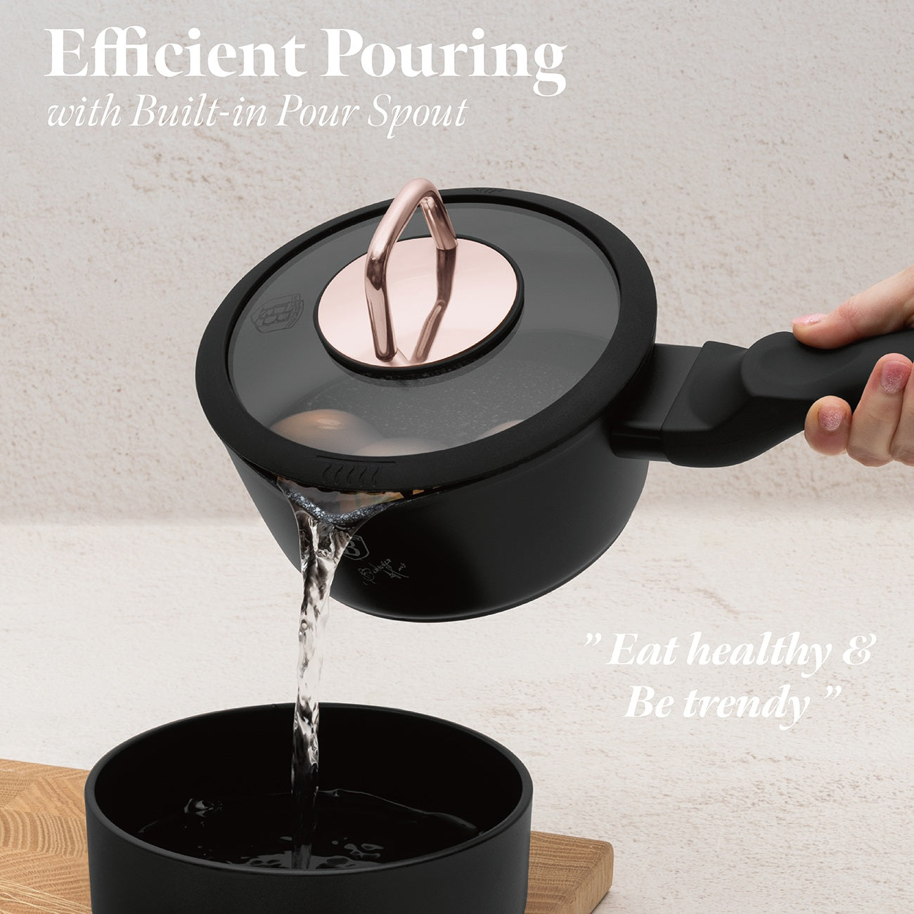 Berlinger Haus 15-Piece Ultra Non-Stick Coating Cookware Set - Black Rose