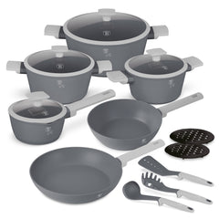 Berlinger Haus 15-Piece Non Stick Titan Pro Coating Cookware Set - Aspen Collection