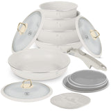 Berlinger Haus 13-Piece Titan Pro Non Stick Coating Oven Safe Cookware Set - Sahara