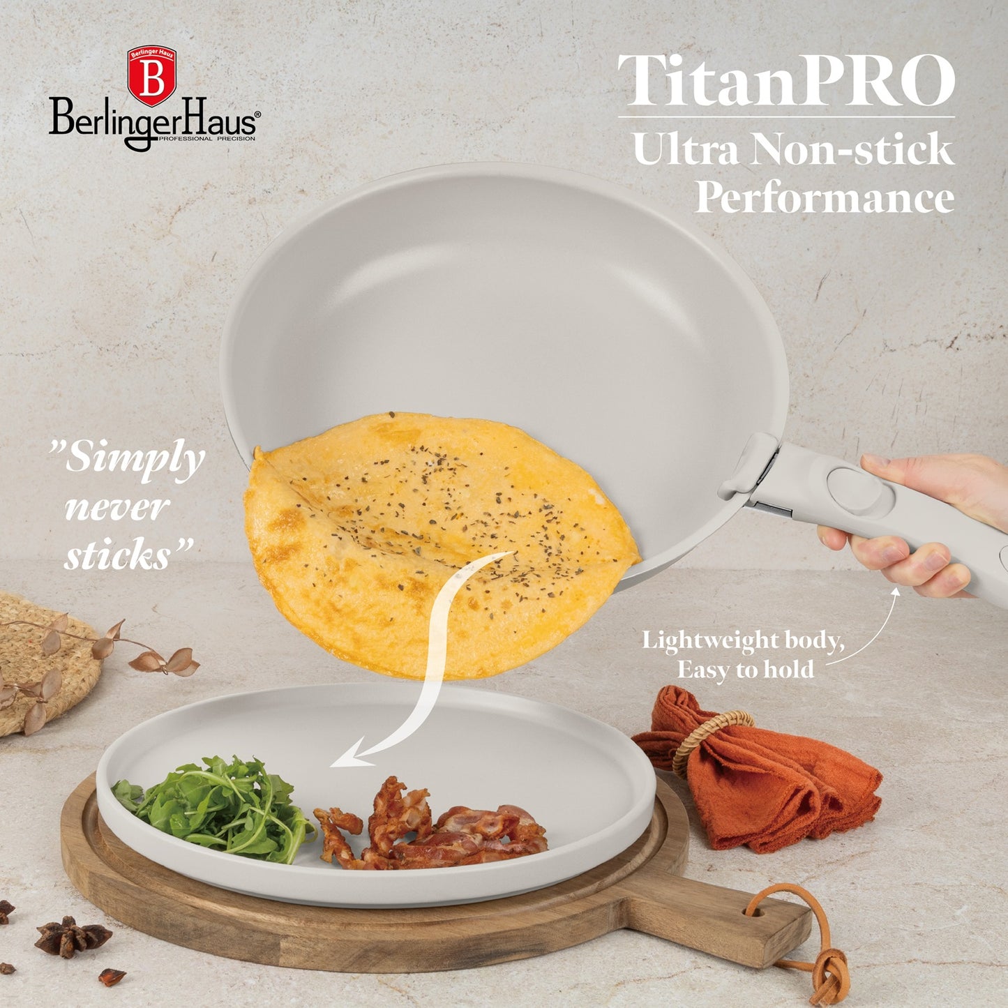 Berlinger Haus 13 Pieces Oven Safe Titan Pro Non-Stick Cookware set - Sahara Marble
