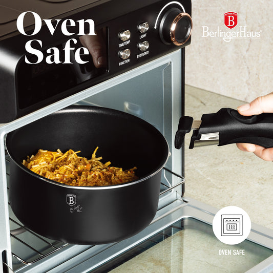 Berlinger Haus 13-Piece Titan Pro Non Stick Coating Oven Safe Cookware Set - Matte Black