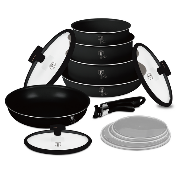 Berlinger Haus 12-Piece Titan Pro Non Stick Coating Oven Safe Cookware Set - Monaco