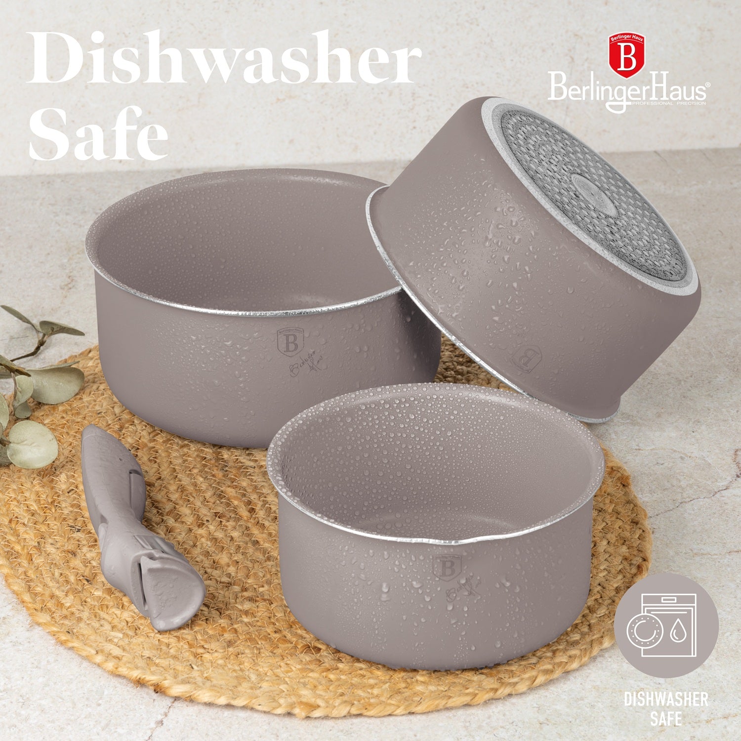 Berlinger Haus 13-Piece Titan Pro Non-Stick Coating Cookware Set - Taupe Nordic