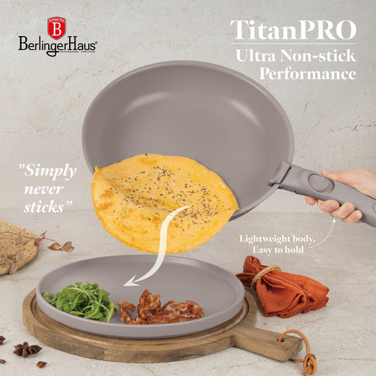 Berlinger Haus 13-Piece Titan Pro Non-Stick Coating Cookware Set - Taupe Nordic