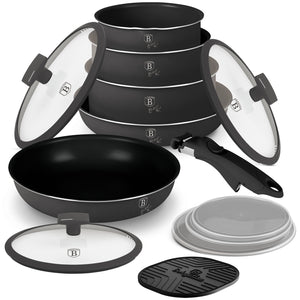 Berlinger Haus 13-Piece Titan Pro Non Stick Coating Oven Safe Cookware Set - Anthracite