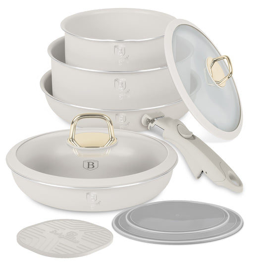 Berlinger Haus 10-Piece Titan Pro Non Stick Coating Oven Safe Cookware Set - Sahara