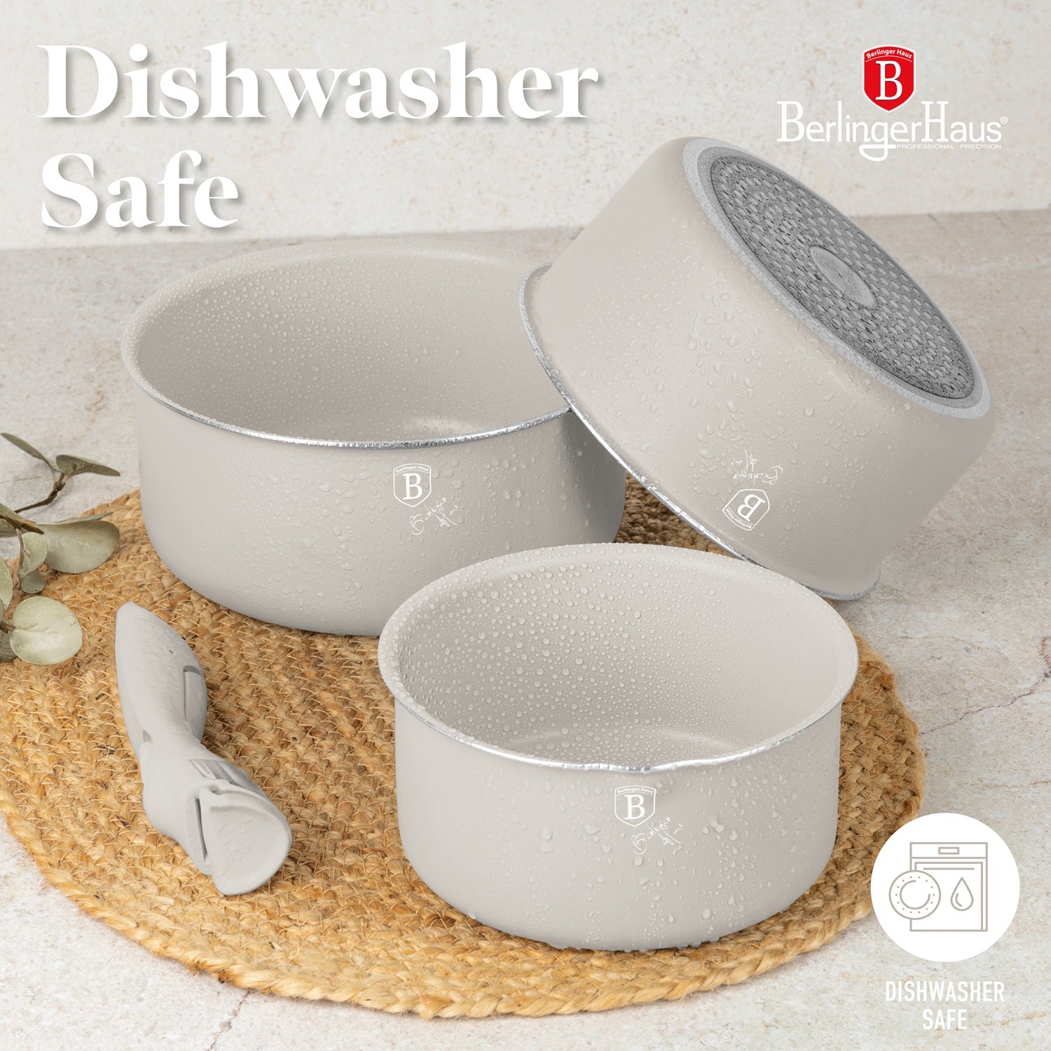 Berlinger Haus 10-Piece Titan Pro Non-Stick Coating Oven Safe Cookware Set - Sahara