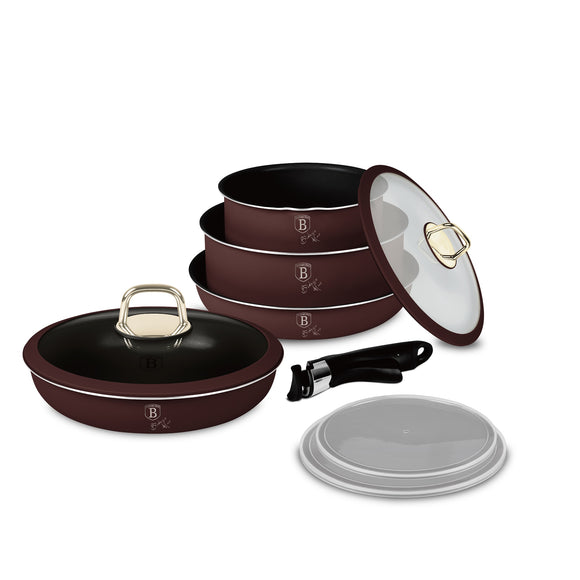 Berlinger Haus 9-Piece Titan Pro Non Stick Coating Oven Safe Cookware Set - Leonardo Collection