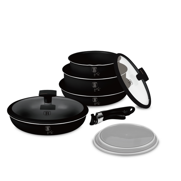 Berlinger Haus 9-Piece Titan Pro Non Stick Coating Oven Safe Cookware Set - Monaco