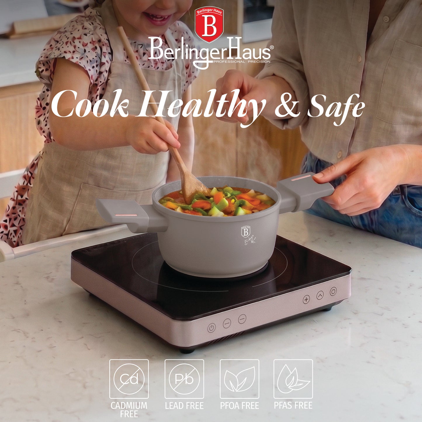 Berlinger Haus 14cm Mini Casserole with Lid (For Kids) - Taupe