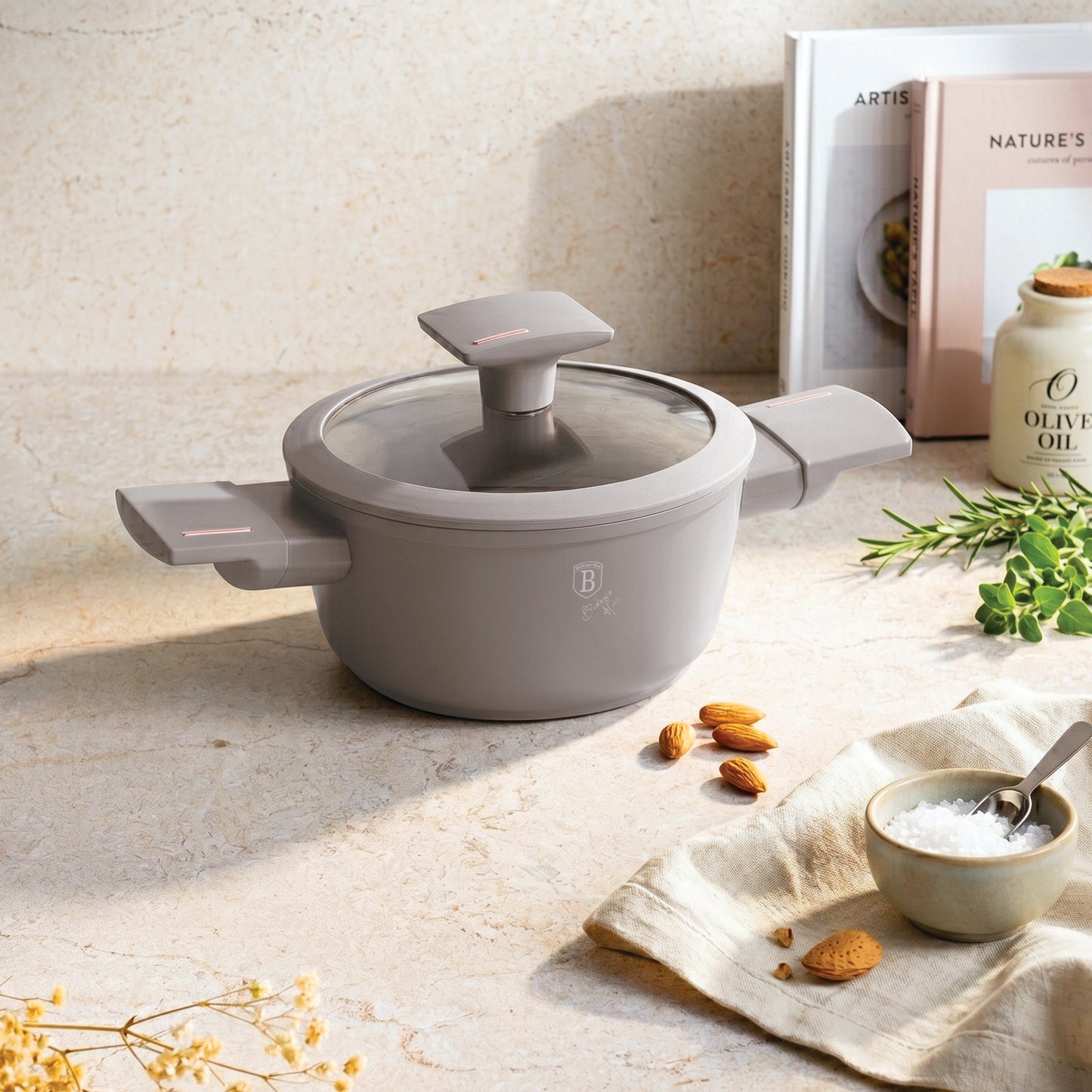 Berlinger Haus 14cm Mini Casserole with Lid (For Kids) - Taupe